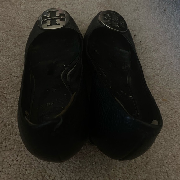 Tory Burch size 7 Leather Sophie Toe Wedges Heels Pumps Shoes Black - Picture 5 of 7